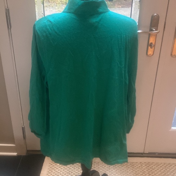 Chico’s Green handkerchief ruffles Open Front Cardigan.  Size 16 - Picture 4 of 6